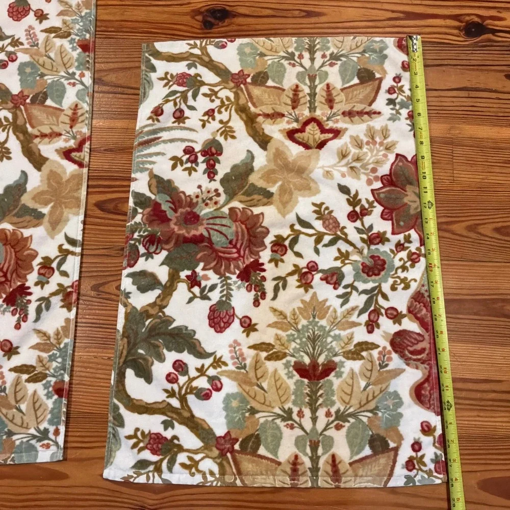 Pottery Barn Palampore Jacobean Floral Bird Bath Towel 2 pc Set Portugal EUC